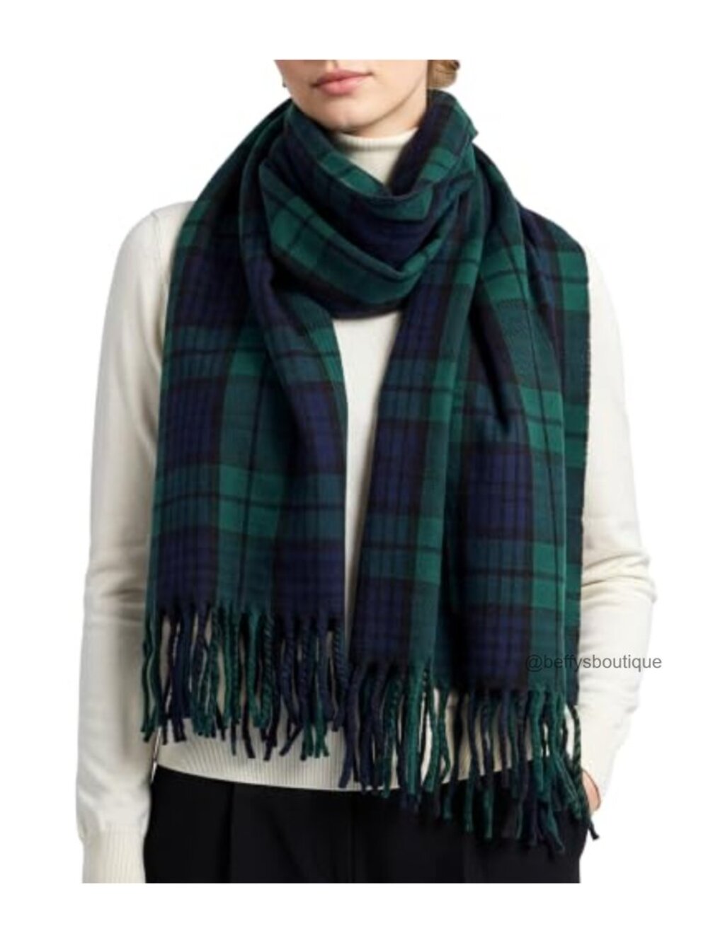 100% Viscose Scottish Tartan Plaid Shawl Wrap Scarf Oversized Winter Shawl